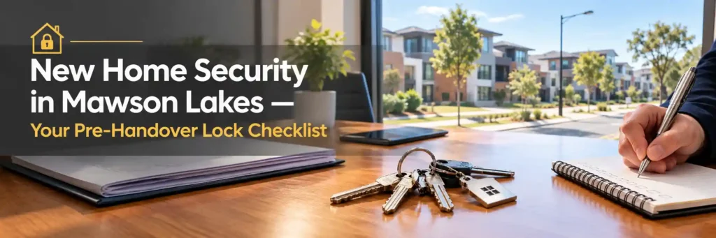 New home security and pre-handover lock checklist in Mawson Lakes
