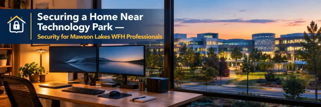 Home office near Technology Park in Mawson Lakes with visible work equipment